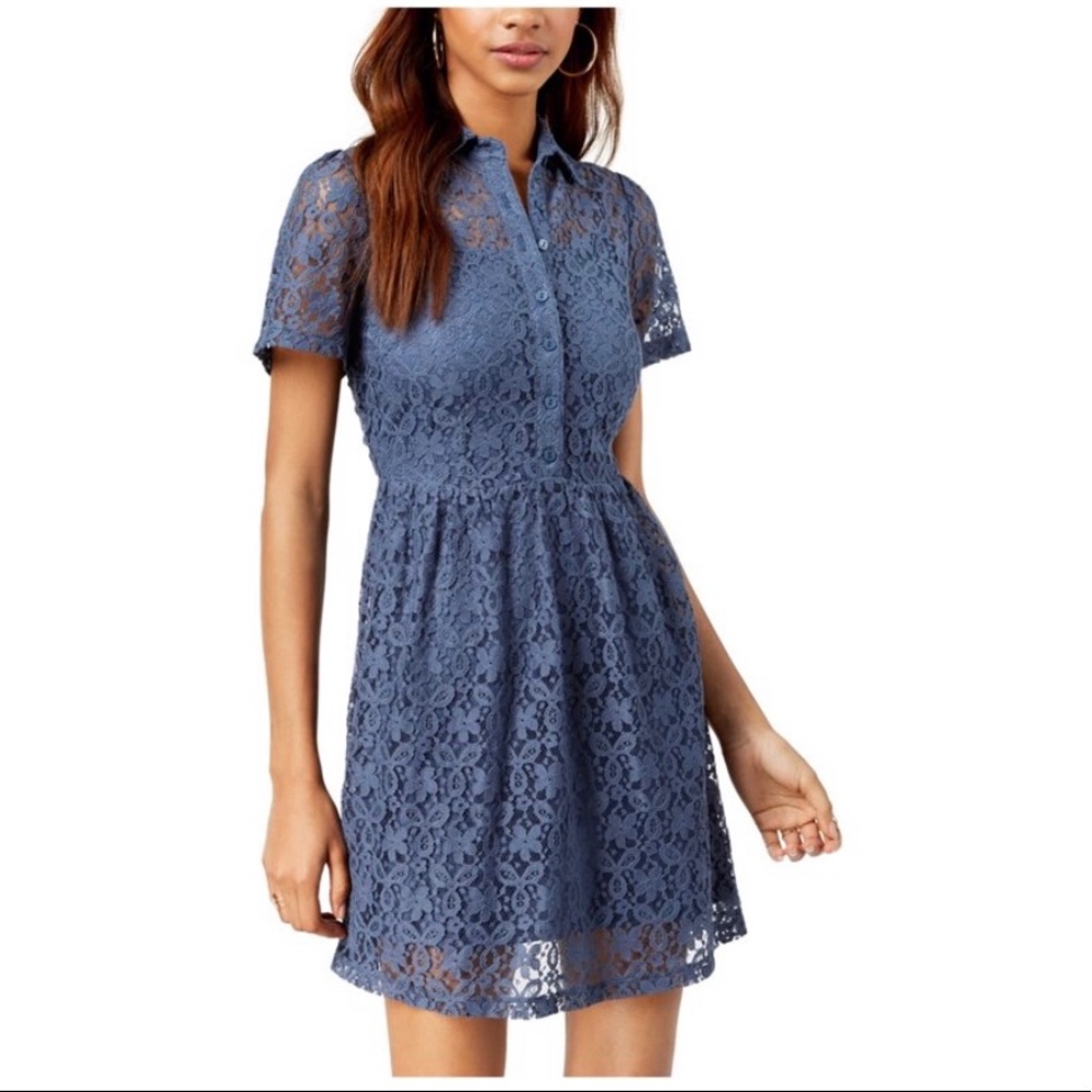 Fishbowl Lace Layered Shirt Dress
